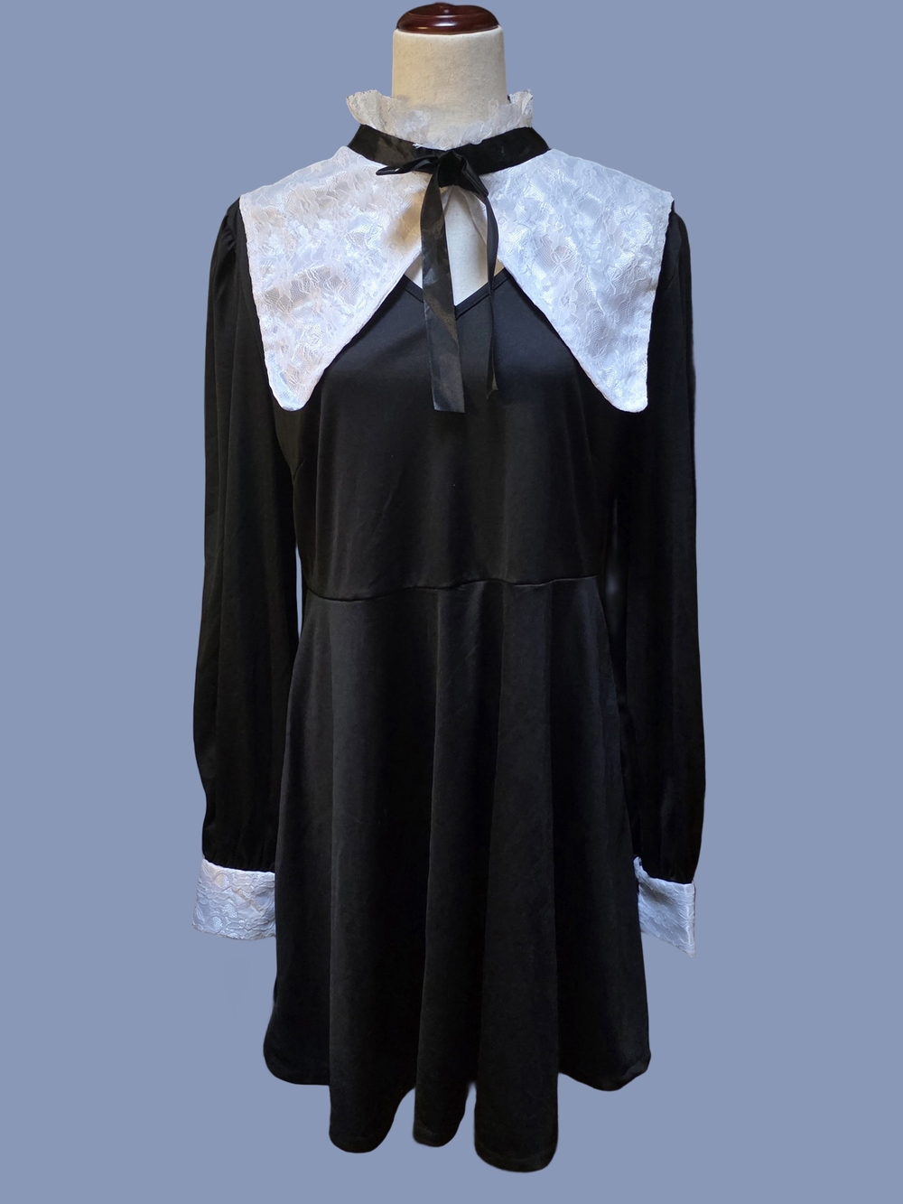 Modern Hero Black & White Lace Collar Halloween Costume